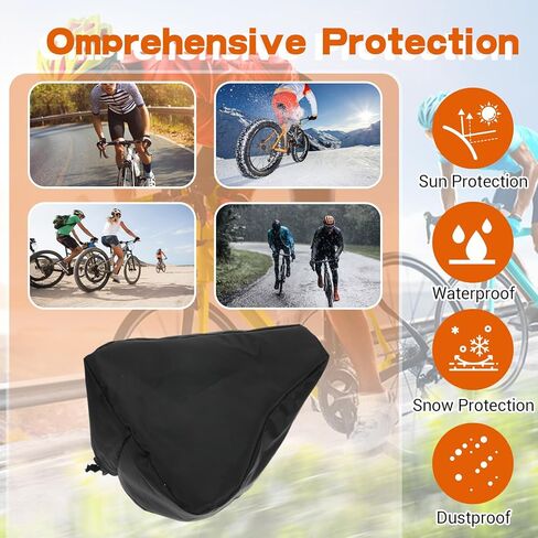 4PCS Waterproof Bike Seat Cover, 210T Silver-Coated Polyester Bicycle Saddle Cover, Rain/Dust Protector with Drawstring for Men Women, Fits Most City/Mountain/Road Bikes (Black/Brown/Dark Gray/Silver in Kuwait