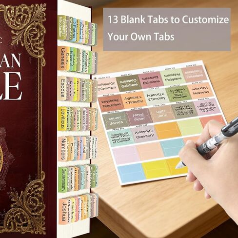 Index Tabs for The Most Authentic Ethiopian Bible in English 88 Books Complete, 90 Color Coded Laminated Repositionable Tabs, Includes Alignment Guide & Bookmark and 13 Blank tabs(Book not Inlcluded) in Kuwait