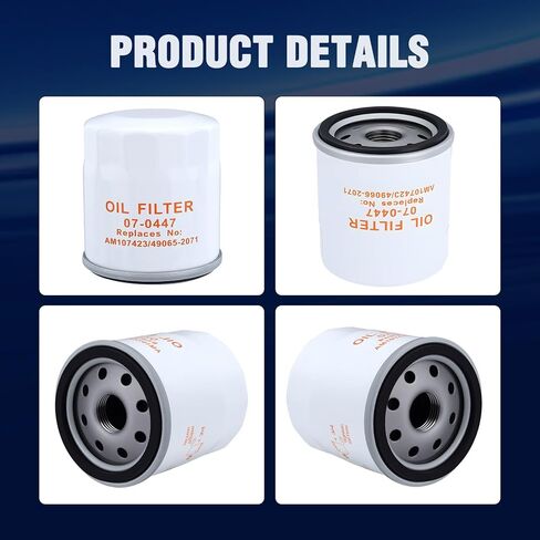 49065-2071 Oil Filter for Kawasaki 49065-0724 49065-7010 49065-2062 49065-2078 49065-2084 4 Stroke Engine FH381V FH721V FH601V FH641V FH661V FH680V Replace AM107423 3Packs in Kuwait