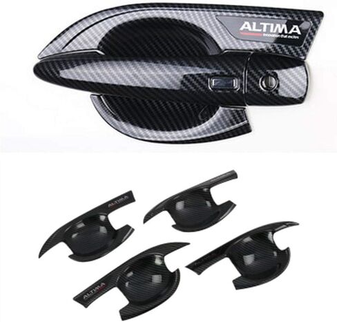 NINTE Fit for Nissan Altima 2019-2024 Carbon Fiber Style Interior Side Door Handle Bowl Cover Trim 4PCS in Kuwait