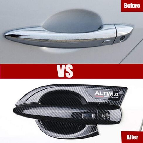 NINTE Fit for Nissan Altima 2019-2024 Carbon Fiber Style Interior Side Door Handle Bowl Cover Trim 4PCS in Kuwait