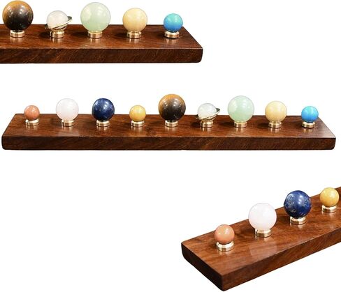 Handcrafted Gemstone Solar System Planetarium on Solid Wooden Base Decorative Astronomy Desk Model, Space Science Home & Office Decor Gift in Kuwait