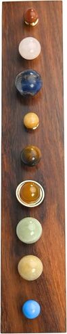 Handcrafted Gemstone Solar System Planetarium on Solid Wooden Base Decorative Astronomy Desk Model, Space Science Home & Office Decor Gift in Kuwait
