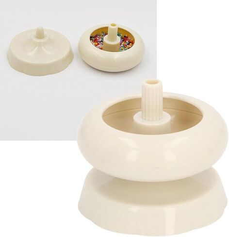 Rengue Bead Spinner، وعاء بلاستيكي صغير لصنع المجوهرات مع مجموعة صنع سوار بإبرة منحنية لقلائد خرز الطين من البذور الزجاجية in Kuwait