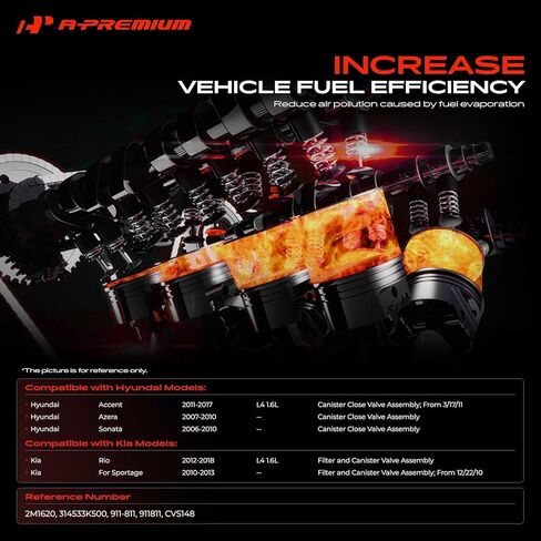 A-Premium Vapor Canister Vent Solenoid Valve Compatible with Hyundai Sonata 2006-2010, Accent 2011-2017, Azera 2007-2010 & Kia Sportage 2010-2013, Rio 2012-2018, 1.6L in Kuwait