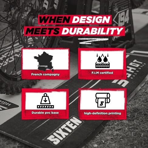 SIXTEN Triumph Classic Motorcycle Mat 95x240 - Eco-Friendly Garage and Paddock Mat - Washable, Oil Absorbent and Eco-Friendly - Motorcycle Protection Mat in Kuwait