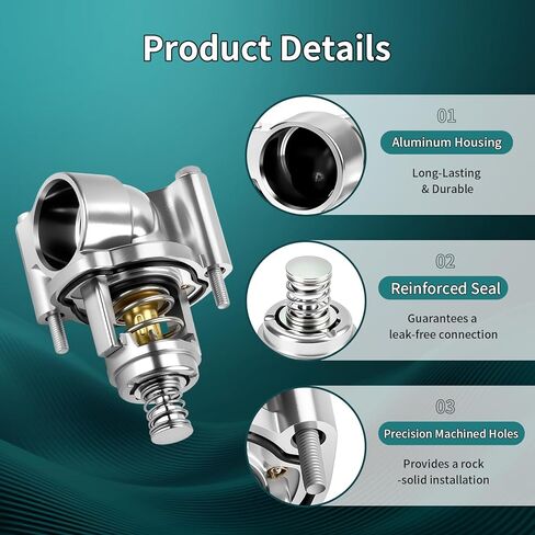Upgraded Aluminum Engine Coolant Thermostat Housing Assembly Compatible With GMC Acadia, Chevy Blazer, Cadillac XT5 XT6, Buick Regal LaCrosse 3.6L V6 2017-2023 - Replaces 12678779, 15-11122 in Kuwait