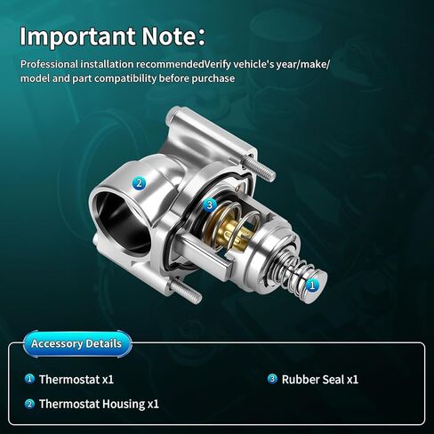 Upgraded Aluminum Engine Coolant Thermostat Housing Assembly Compatible With GMC Acadia, Chevy Blazer, Cadillac XT5 XT6, Buick Regal LaCrosse 3.6L V6 2017-2023 - Replaces 12678779, 15-11122 in Kuwait
