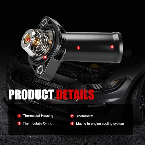 غطاء منظم الحرارة متوافق مع Jeep Wrangler JK 2007 2008 2009 2010 2011 V6 3.8L، مجموعة مبيت منظم حرارة مبرد المحرك استبدال لـ # 4666149AA in Kuwait