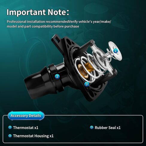 مجموعة مبيت منظم حرارة مبرد المحرك مع مستشعر يناسب Honda Accord 2003-2007، Honda Element 2003-2011 2.4L - يستبدل 19301-RAA-A01، 19320-RAA-A01 in Kuwait