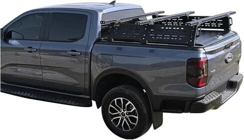 Pickup Truck Bed Canopy Semi‑High Removable Aluminum Camper Shell with Roof Rack Heavy‑Duty Overlanding Cargo Storage Vehicle Conversion in Kuwait