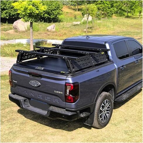Pickup Truck Bed Canopy Semi‑High Removable Aluminum Camper Shell with Roof Rack Heavy‑Duty Overlanding Cargo Storage Vehicle Conversion in Kuwait