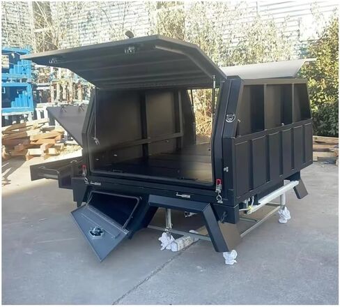 Aluminium Truck Bed Canopy Compatible with Pickup Ute Tray Camping Tool Box Roof Rack Tub Top Water Tank Storage in Kuwait