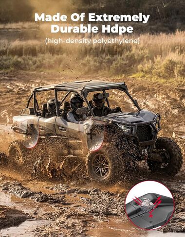 مشاعل KEMIMOTO Fender متوافقة مع Kawasaki Teryx KRX4 1000 2023 2024 2025 2026، XXL أوسع واقيات الطين اللوحات الطينية، مشاعل أمامية خلفية ممتدة للغاية HDPE in Kuwait