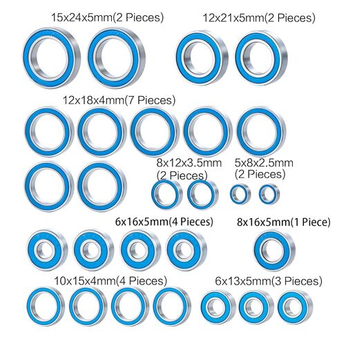 27PCS Rubber Blue Sealed Ball Bearing Kit for Tra-xxas Maxx 4S(V1 and V2) & 89076-4 RC 1/10 Crawler Car Upgrade Parts in Saudi Arabia