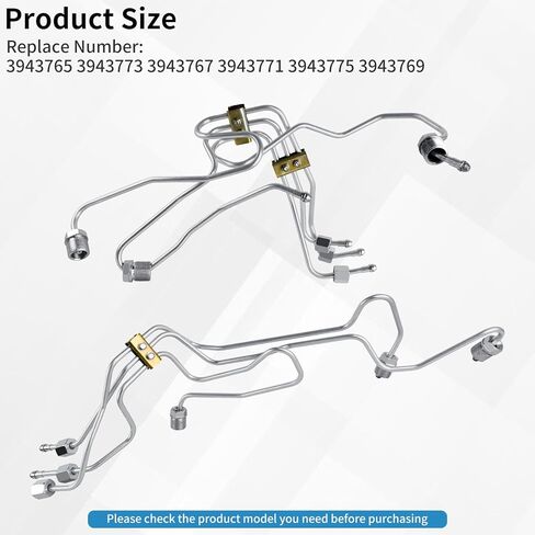 MuHize Fuel Injection Lines Kit - 3943765 Fuel Injector Line for 1998.5‐2002 24V 5.9L Cummins Engines w/ VP44 Pump 3943773 3943767 3943771 3943775 3943769 in Kuwait
