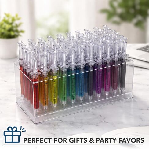 Mr. Pen- Syringe Pens with Holder, 60 Pack, Black Ink, Retractable, Smooth Writing Syringe Pens for Nurses in Kuwait