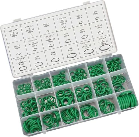270PCS Seal Gasket Washers, Seal Rubber Car Air Conditioning O Ring Kit, 18 Sizes Auto Air Conditioning Compressor Seal O-Ring Assortment Set, Universal for Door, Window, Home Appliances in Kuwait