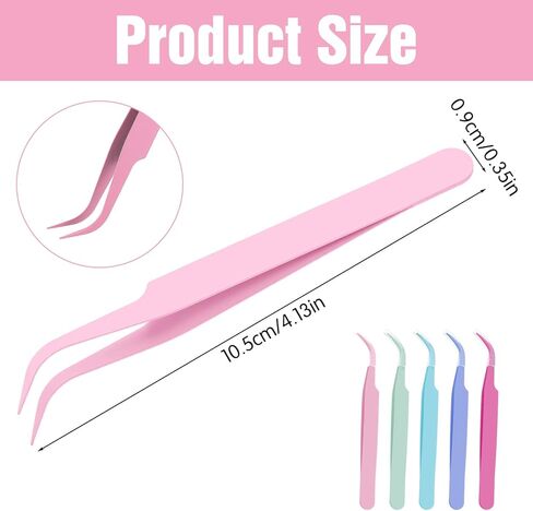 5PCS Lash Extension Tweezers,Stainless Steel Lash Applicator Tools Multipurpose Tweezers for Intricate Projects Scrapbooking Cardmaking Stickers Isolation Nail Art DIY Craft Projects in Kuwait