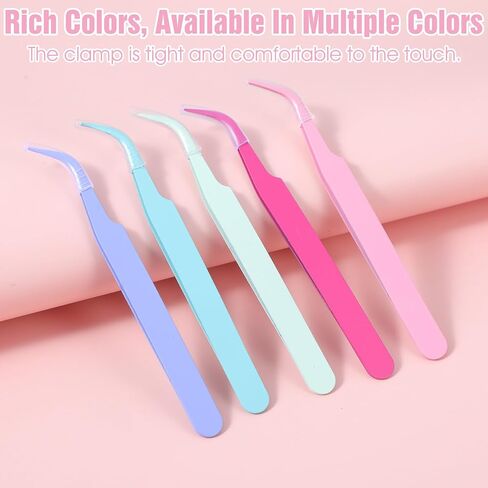 5PCS Lash Extension Tweezers,Stainless Steel Lash Applicator Tools Multipurpose Tweezers for Intricate Projects Scrapbooking Cardmaking Stickers Isolation Nail Art DIY Craft Projects in Kuwait