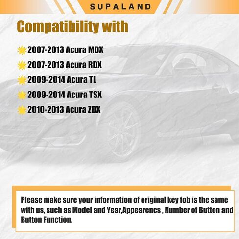 SUPALAND مفتاح علبة مفتاح تشغيل السيارة الإلكتروني استبدال ل أكورا MDX RDX TL TSX ZDX 2007 2008 2009 2010 2011 2012 2013 غطاء بعيد بدون مفتاح in Kuwait