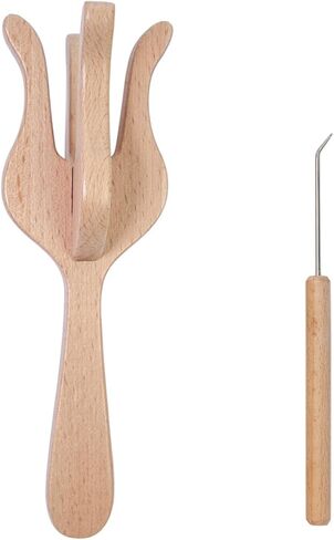 Knitting Fork and, Double Head Lucet Fork,Sturdy,DIY Weaving Tools for Necklace Bracelet for Crocheters Knitters in Kuwait