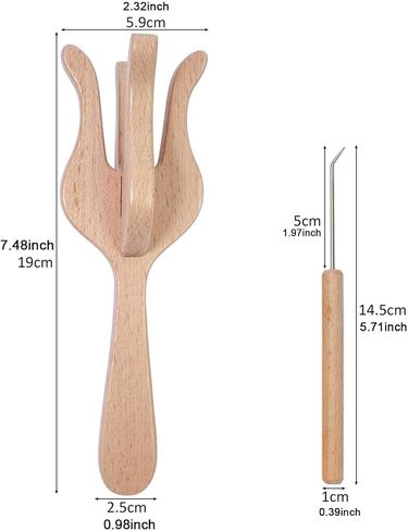 Knitting Fork and, Double Head Lucet Fork,Sturdy,DIY Weaving Tools for Necklace Bracelet for Crocheters Knitters in Kuwait