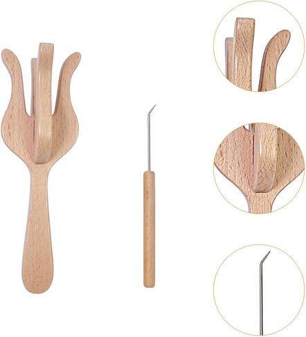 Knitting Fork and, Double Head Lucet Fork,Sturdy,DIY Weaving Tools for Necklace Bracelet for Crocheters Knitters in Kuwait