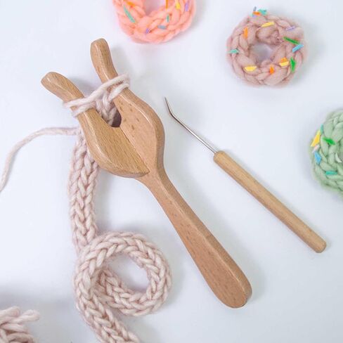 Knitting Fork and, Double Head Lucet Fork,Sturdy,DIY Weaving Tools for Necklace Bracelet for Crocheters Knitters in Kuwait