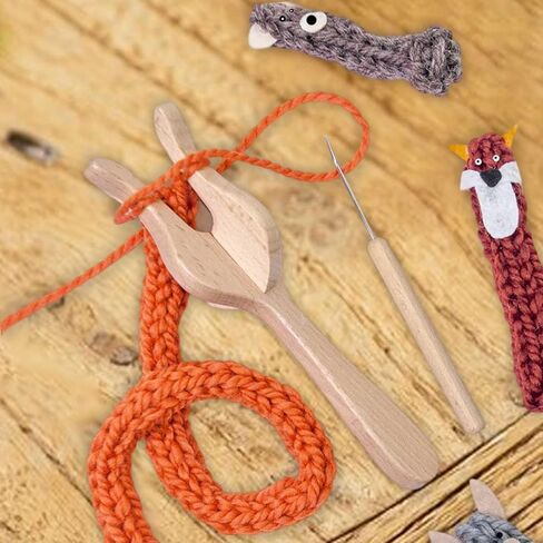 Knitting Fork and, Double Head Lucet Fork,Sturdy,DIY Weaving Tools for Necklace Bracelet for Crocheters Knitters in Kuwait