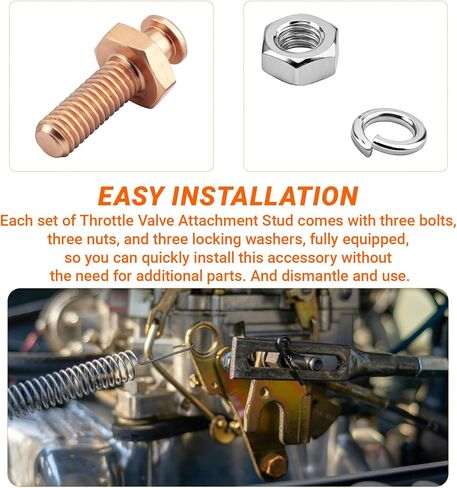 20-40 Stainless Steel Transmission Kickdown Stud Kit, Throttle Valve Attachment Stud for Carburetor & Transmission Kickdown Hookup, Includes Nuts & Lock Washers - 3 Pack in Kuwait