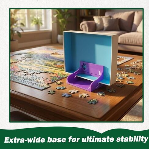 Puzzle Box Stand,Three Adjustable Angles Puzzle Lid Holder with Poster Slot, Anti-Reflective Holder, Universal Size for Comfortable Viewing, an Essential Tool for Puzzle Enthusiasts in Kuwait