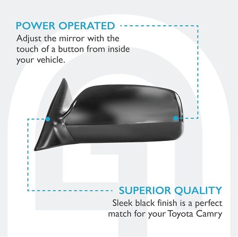 مرآة جانبية للسائق المباشر يمكن الاعتماد عليها لسيارة Toyota Camry (2007 2008 2009 2010 2011) قابلة لضبط الطاقة غير مطلية على اليسار وغير قابلة للطي وغير قابلة للطي للرؤية الخلفية الخارجية - TO1320215 in Saudi Arabia