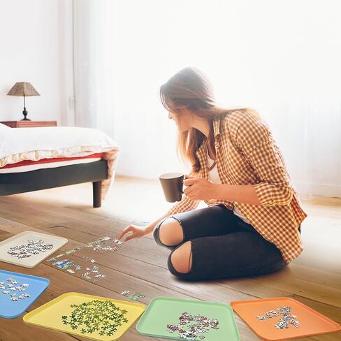 Puzzle Sorting Trays, 12 x 8.7 Inch Stackable Puzzle Sorter Trays, 8 Pack Puzzles Accessories for Sorting & Organizing Pieces in Kuwait