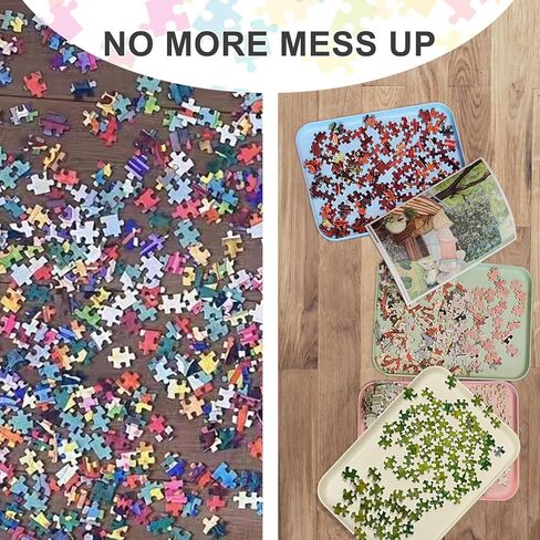 Puzzle Sorting Trays, 12 x 8.7 Inch Stackable Puzzle Sorter Trays, 8 Pack Puzzles Accessories for Sorting & Organizing Pieces in Kuwait