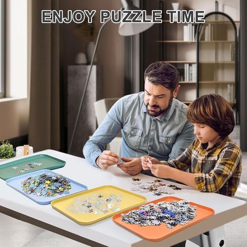Puzzle Sorting Trays, 12 x 8.7 Inch Stackable Puzzle Sorter Trays, 8 Pack Puzzles Accessories for Sorting & Organizing Pieces in Kuwait