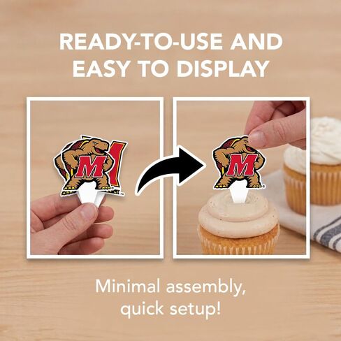 Desert Cactus University of Maryland Cupcake Topper and Cake Toppers Set - UMD Terrapins 25 Pcs Food Party Supplies, Decorations, Graduation and Game Day in Kuwait