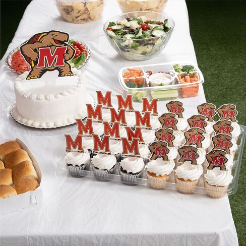 Desert Cactus University of Maryland Cupcake Topper and Cake Toppers Set - UMD Terrapins 25 Pcs Food Party Supplies, Decorations, Graduation and Game Day in Kuwait