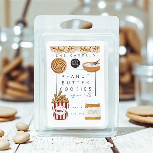 3 Pack Peanut Butter Cookies Fresh Baked Scent Made in USA Fragrance Wax Melts Luxury Premium Soy 3 2.4 ox Clean Ingredients Essential Oils Hand Poured Cubes in Kuwait