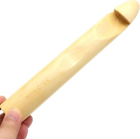 1Pcs 35mm Wood Huge Crochet Hook, Large US Size Y, Big Crochet Hooks Needles for Giant Chunky Yarn, DIY Yarn Craft,Nice Gift for Women Adults Kids Children Beginners in Kuwait
