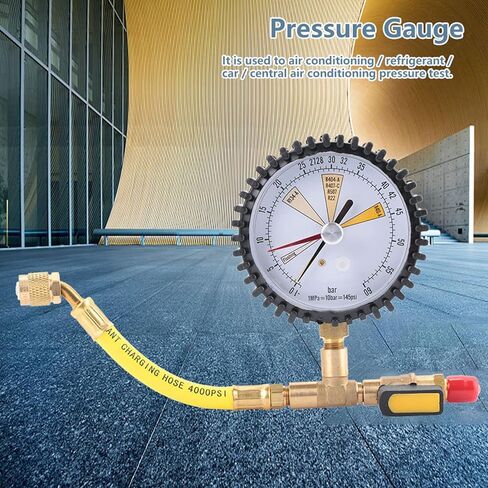 Oumefar Air Conditioning Refrigeration Nitrogen Pressure Test Pressure Measurement Tool for HVAC and Automotive Systems 1/4 SAE Inch Interface 60bar Range in Kuwait
