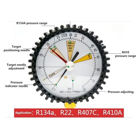 Oumefar Air Conditioning Refrigeration Nitrogen Pressure Test Pressure Measurement Tool for HVAC and Automotive Systems 1/4 SAE Inch Interface 60bar Range in Kuwait