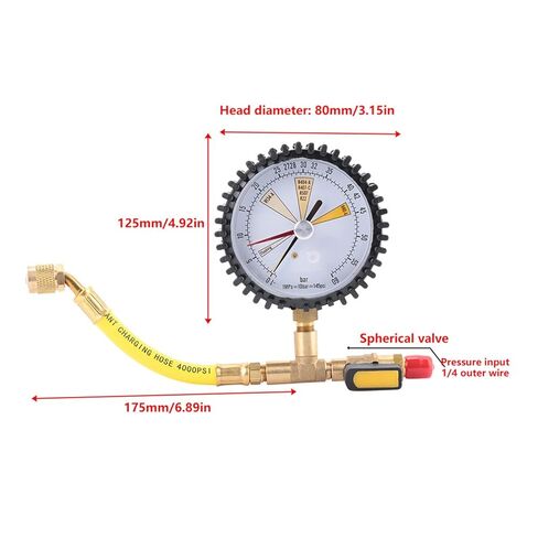 Oumefar Air Conditioning Refrigeration Nitrogen Pressure Test Pressure Measurement Tool for HVAC and Automotive Systems 1/4 SAE Inch Interface 60bar Range in Kuwait