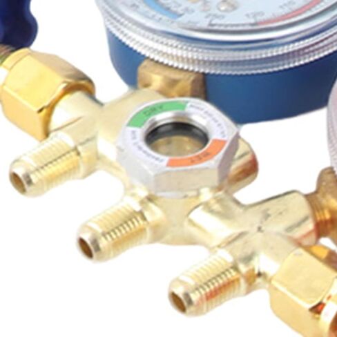 Air Conditioning Pressure Gauge Durable and Erosion Proof 3 Way AC Diagnostic Manifold Gauge Set for Freon Charging with Adhesive Nylon Hose for HVAC Professionals in Kuwait