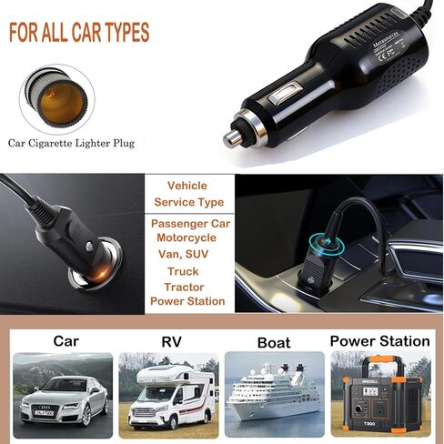 Car DC Adapter Compatible with Engel Coolers ENG-AP Lightweight Portable Live Bait 2 Speed Aerator Pump 12V Powered Adapter Coolers Buckets Power Supply Charger in Kuwait