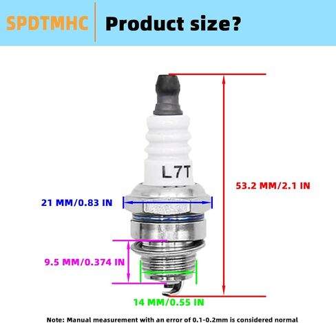 L7T Spark Plug 2-Stroke Fits for Mini Pocket Bike ATV Quad Scooter Trimmer Blower Chainsaw Gas Scooters Brushcutter Strimmer Lawnmover 33cc 36cc 43cc 47cc 49cc 52cc Engine in Kuwait