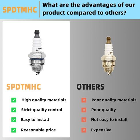 L7T Spark Plug 2-Stroke Fits for Mini Pocket Bike ATV Quad Scooter Trimmer Blower Chainsaw Gas Scooters Brushcutter Strimmer Lawnmover 33cc 36cc 43cc 47cc 49cc 52cc Engine in Kuwait