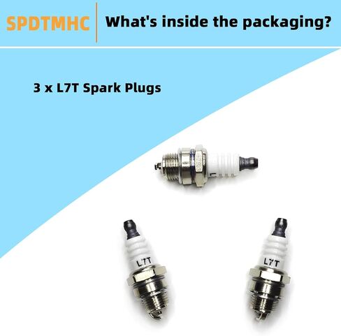 L7T Spark Plug 2-Stroke Fits for Mini Pocket Bike ATV Quad Scooter Trimmer Blower Chainsaw Gas Scooters Brushcutter Strimmer Lawnmover 33cc 36cc 43cc 47cc 49cc 52cc Engine in Kuwait