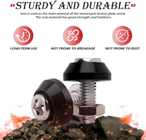 4PCS Motorcycle License Plate Screws Kit,Sturdy Motorcycle License Plate Bolts for Fastening & Decorating Licenses Plates,Unique Car & Motorcycles Screws for Licenses Plates in Kuwait