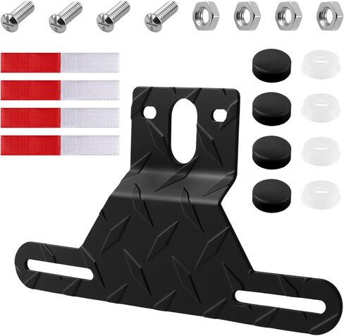 Aluminum Boat Trailer License Plate Bracket with Light Mount Hole,Adjustable RV License Plate Holder Kit with Reflective Strip/Screws/Nuts,Durable Boat Trailer Licenses Plates Holder in Kuwait